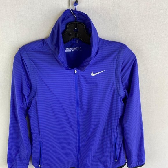NIKE Striped Golf Jacket w/ Detachable Sleeves - Picture 2 of 11